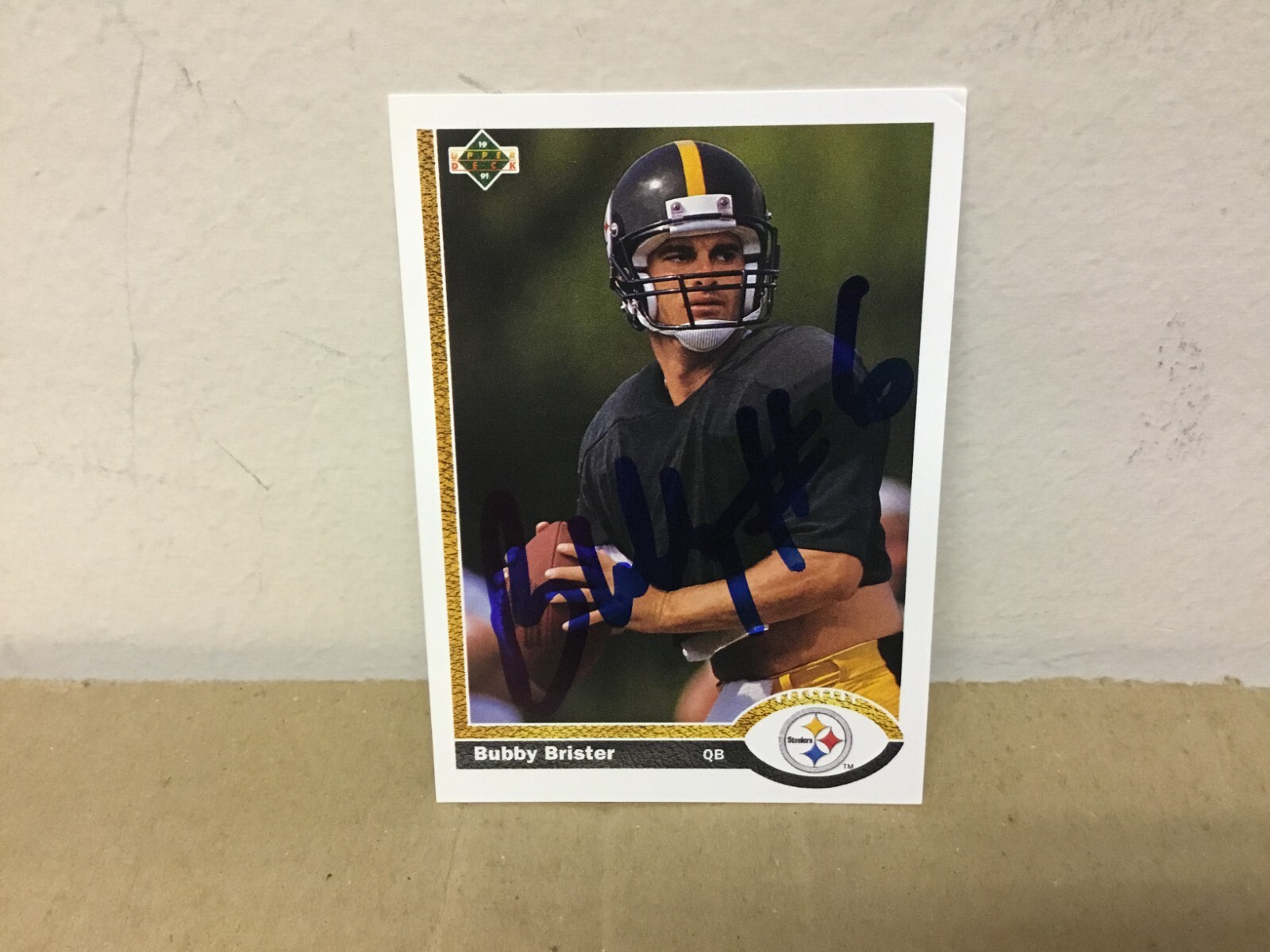 Bubby Brister Autographed Card - 1991 Upper Deck Football - Pittsburgh Steelers