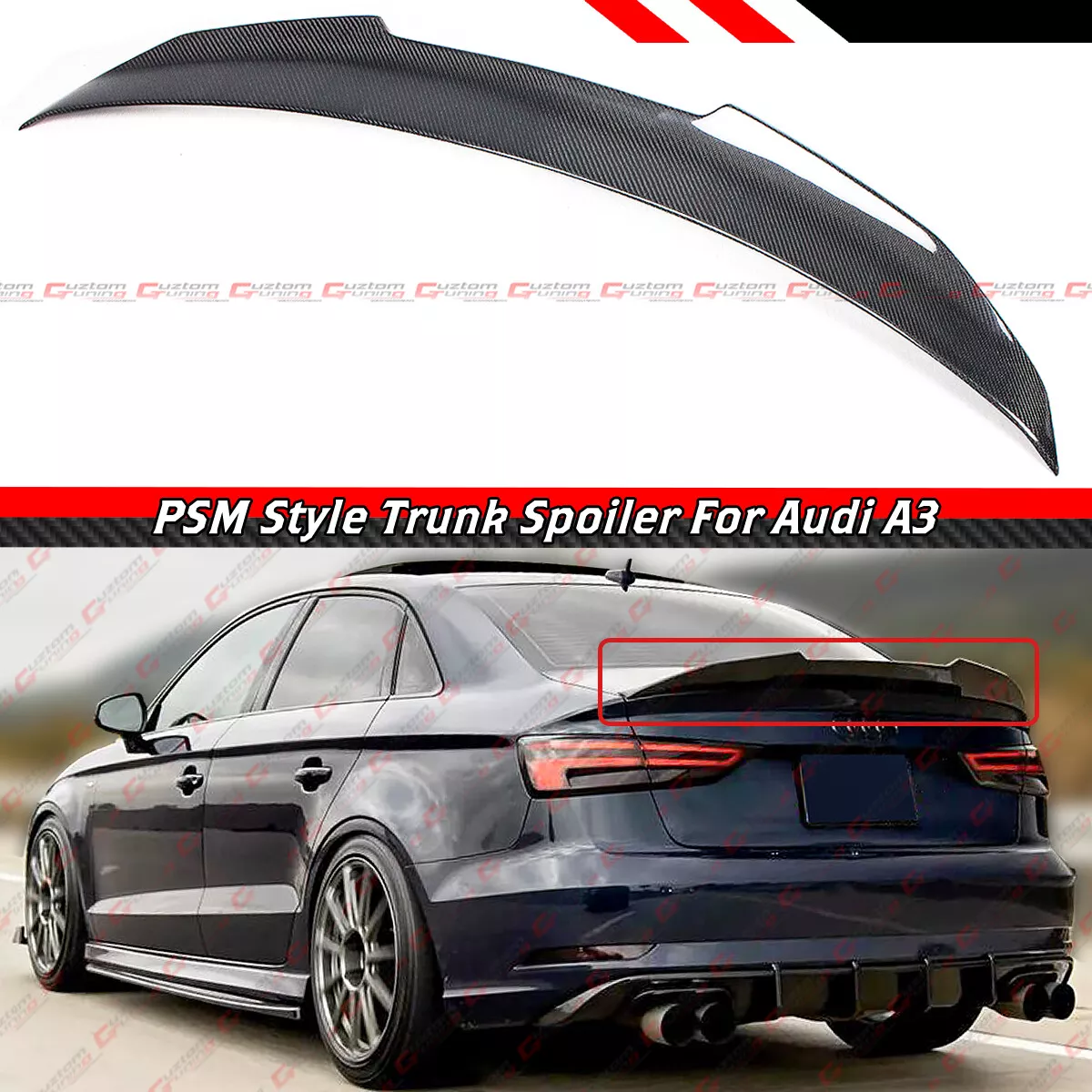 Audi rs3 rear spoiler outlet