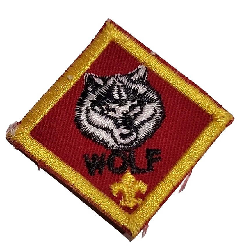 Cub Scout Wolf Rank Award Checkered Plastic Back BSA Position Patch Cub Scout Wolf Rank Award Checkered Plastic Back Bsa Position Patch