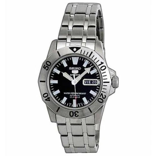 SEIKO 5 Sports SNZF83K1 Black Sea Urchin Automatic 7S36  Steel Watch Day Date