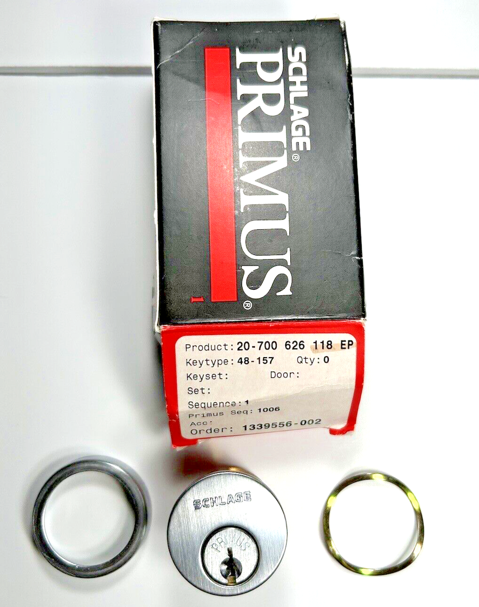 Schlage 20-700 626 118 EP Primus Mortise Cylinder High Security