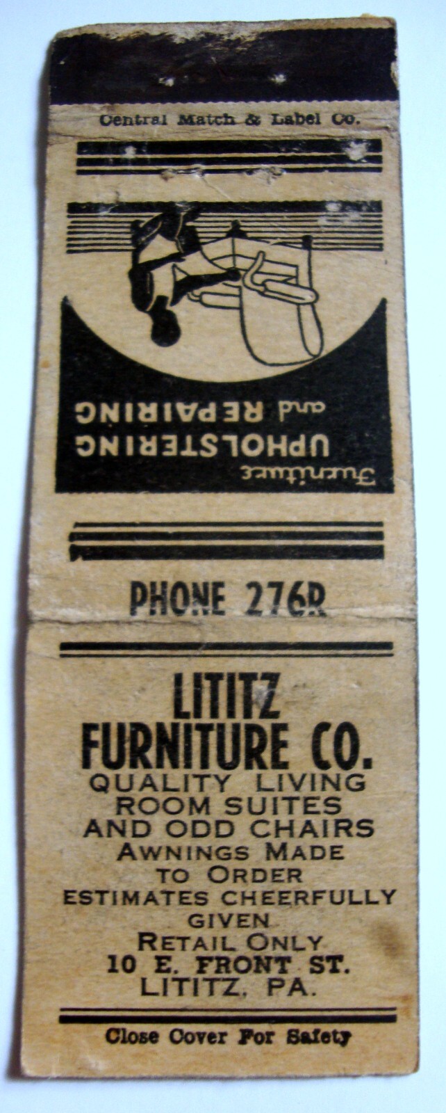 LITITZ FURNITURE LITITZ PA VINTAGE CENTRAL MATCH CO MATCHCOVER eBay