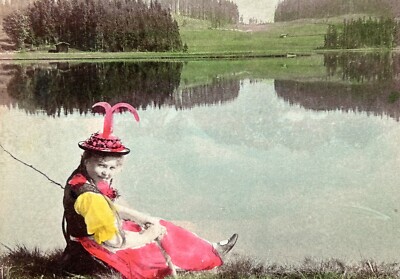 Österreich Tirol Schöne Farbige Frau 1898 Stereo Foto Vintage