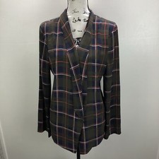 Lush Open Front Brown Plaid Blazer Jacket Women's Size Xl