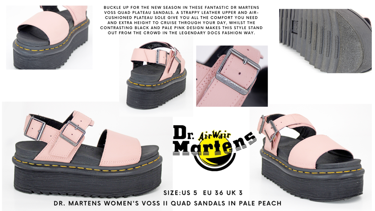 Dr. Martens Women's Voss II Quad Sandals In Pale Peach: Size:US 5