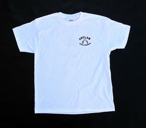 OUTLAW CYCLE PRODUCTS WHITE BIKER T-SHIRT - Picture 2 of 2