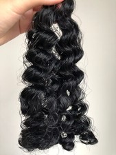 OOAK Doll Head Reroot Wavy Hair Black 30g