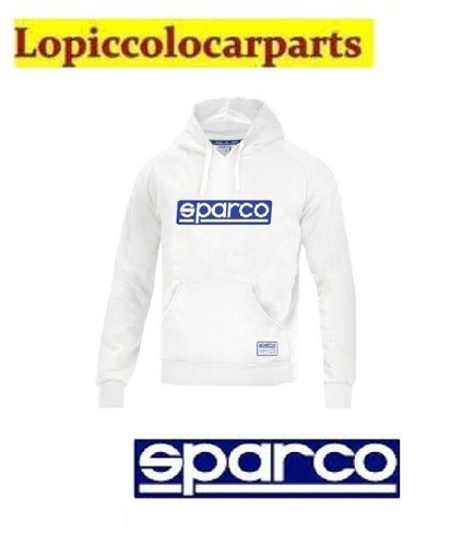 Sparco Sudadera con Capucha 01318BI Talla L Blanco Original - Imagen 2 de 4