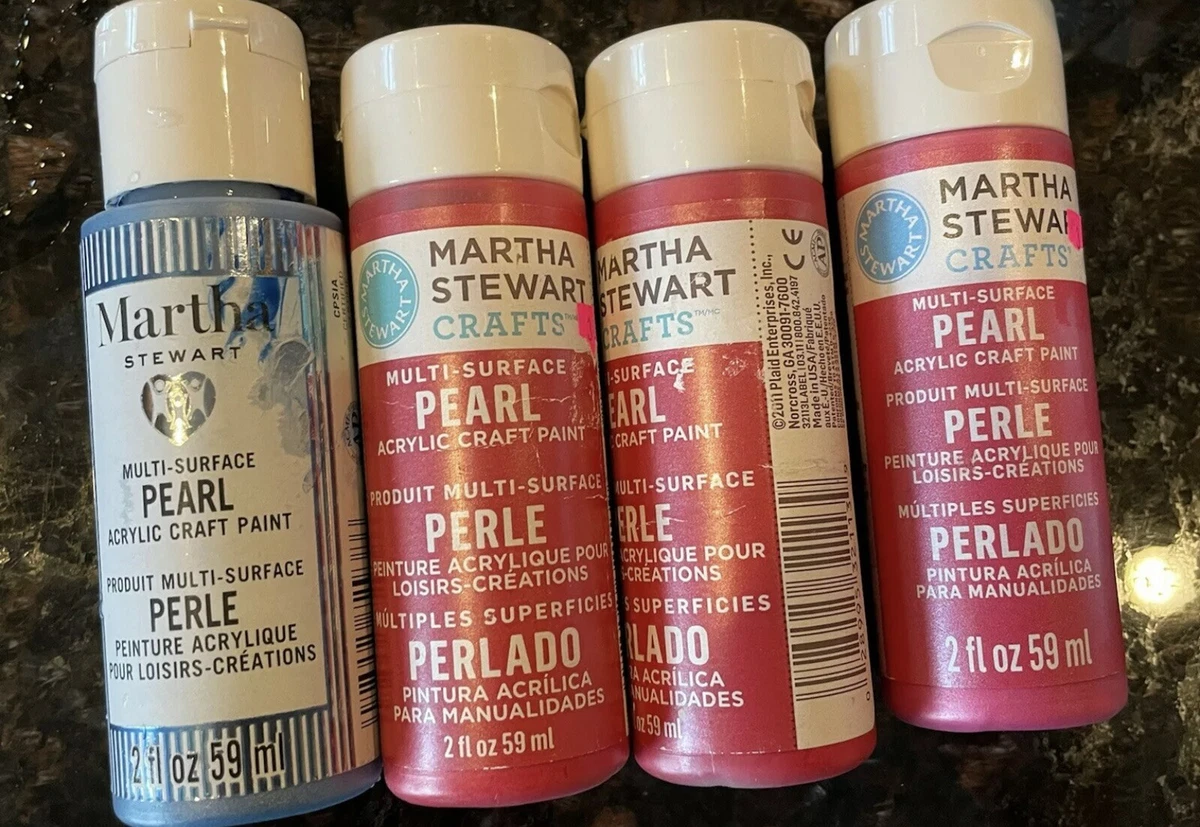 New Lot of 4 Martha Stewart Crafts Assorted Perle Acrylic Craft Paint Set  2oz