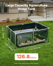 Canvas Fish Pond Above Ground Koi Tank 126.8 Gal with Clear Viewing Panel - Dura