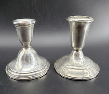 Weighted Sterling Sliver Candlestick Holder Mismatched Set READ
