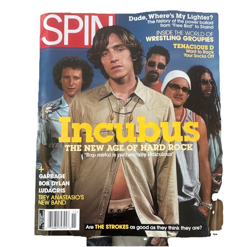 Spin Magazine November 2001 Incubus Cover, The Strokes, Rock, Kate Sullivan