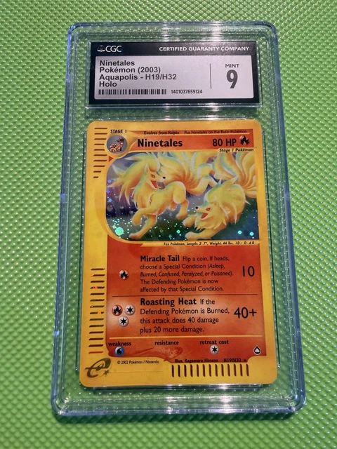 CGC 9 Ninetales Aquapolis Holo H19/H32 EnglishPokemonTCG 2003 