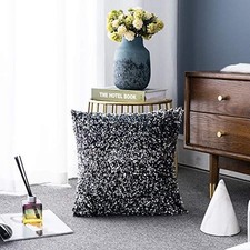 Luxury Series Glitzy Sequin Throw Pillow Covers 18" x 18" Pack of 1 Black