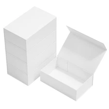 Gift Boxes White 12" X 6" X 4" Magnetic Closure Lid (5PCS) for Presents, Luxu...