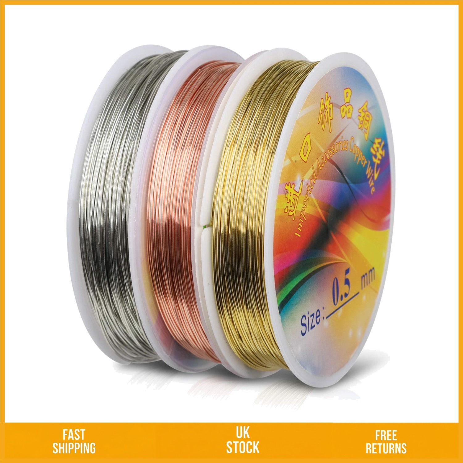 24 Gauge Tarnish Resistant Copper Craft Wire for Jewelry Making 60m