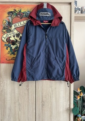 2018 Supreme Reflective 2 - Tone Zip Up Jacket Maroon Navy  