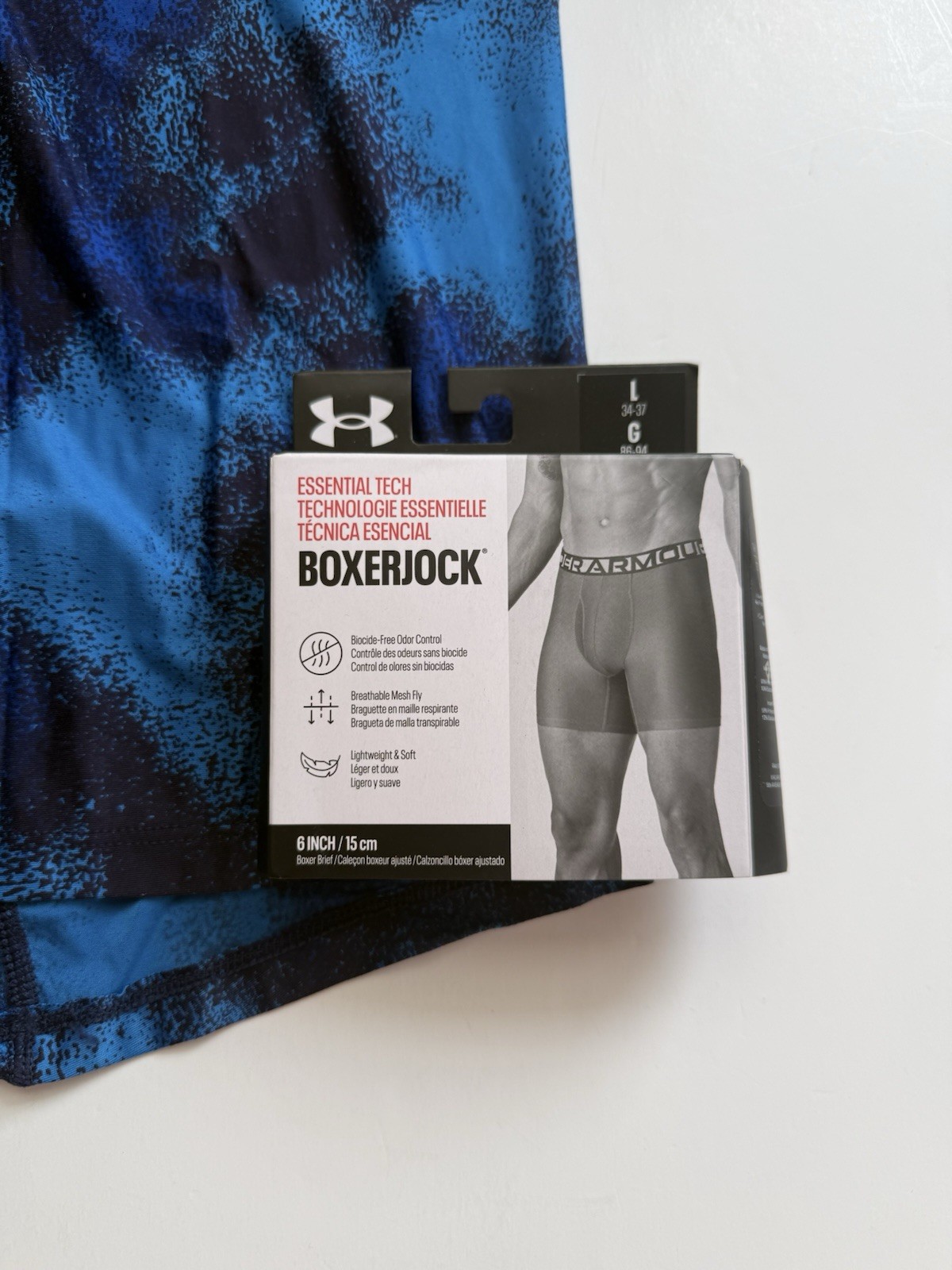 Under Armour Photon Blue 6” Boxer Briefs Mens Large BoxerJock Essential Tech thumbnail 2