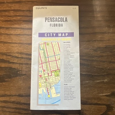 1985 Pensacola Florida City Street Map Folded Map Distributed by Gousha USA