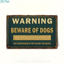 Beware of Dogs Warning Retro Metal Sign Bold Home Yard Security Hanging Decor