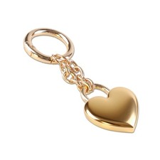Cute Gold Heart Padlock Keychain for Women Bag Handbag Purse Charm