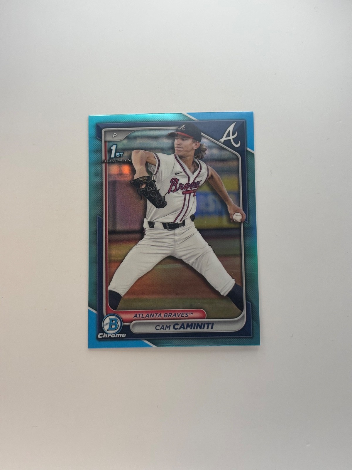 2024 Bowman Draft Chrome Cam Caminiti #BDC-20 Sky Blue Refractor 1st Braves