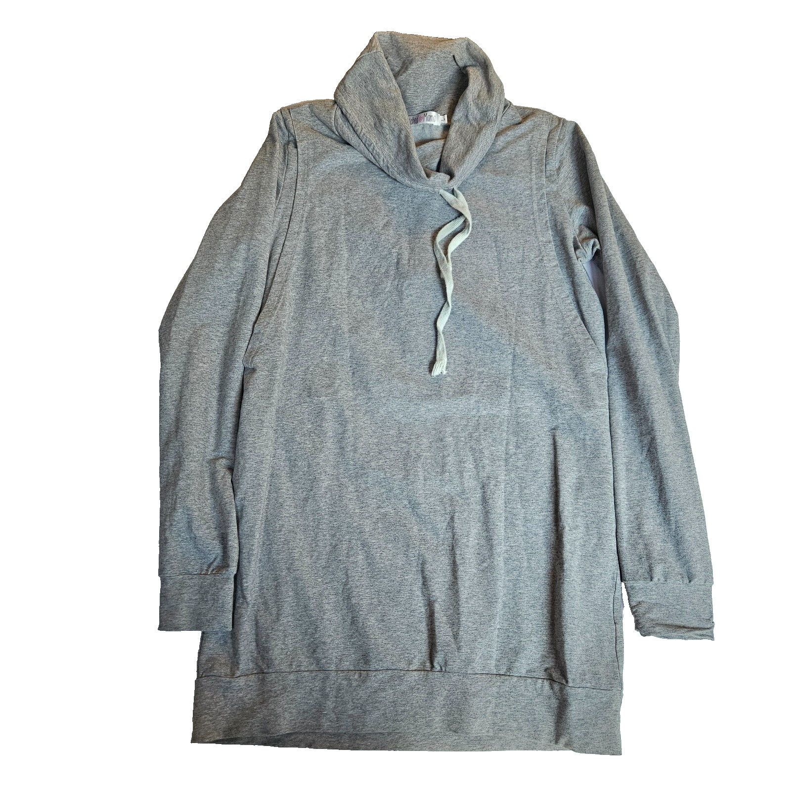 Latched Mama Nursing Tunic Women's L Heather Gray Breastfeeding Cowl Neck