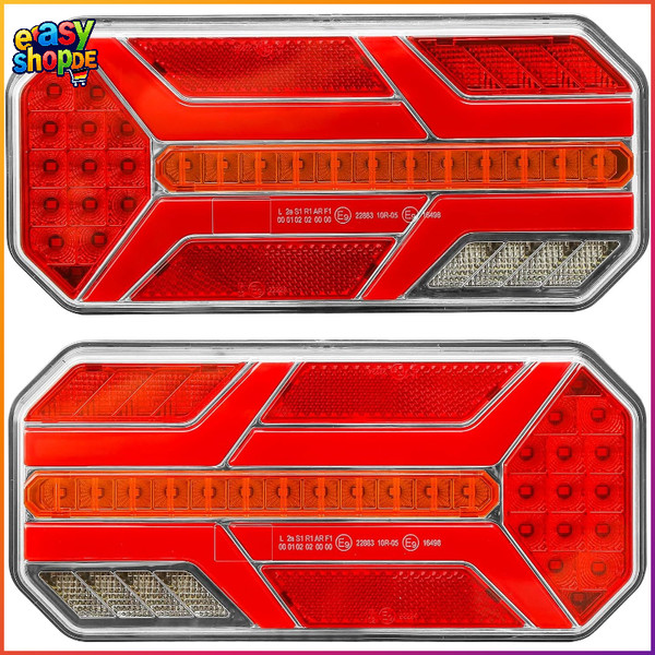 Led AnhäNger RüCkleuchten Set Wasserdicht Mit Kennzeichenbeleuchtung 12V 24V-image