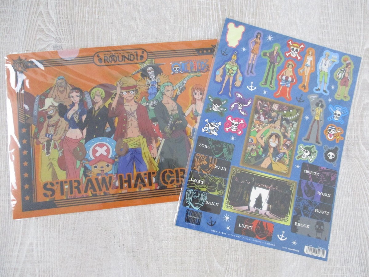 ONE PIECE STRONG WORLD Movie Brochure 2009 w/Folder & Sticker Art