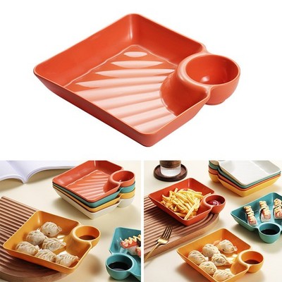 1PCS Vinegar Dish Meal Sushi Dumplings Dish Square PP Snack Plate Dumpling Tzn