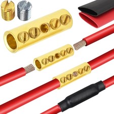 0 Gauge Wire Butt Connectors 6 PCS Brass Mechanical Butt Splice Connectors Ki...