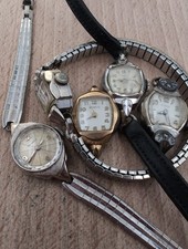 Lot Of 5 Ladies Benrus Watches For Repair Parts Some 10K RGP Bezels