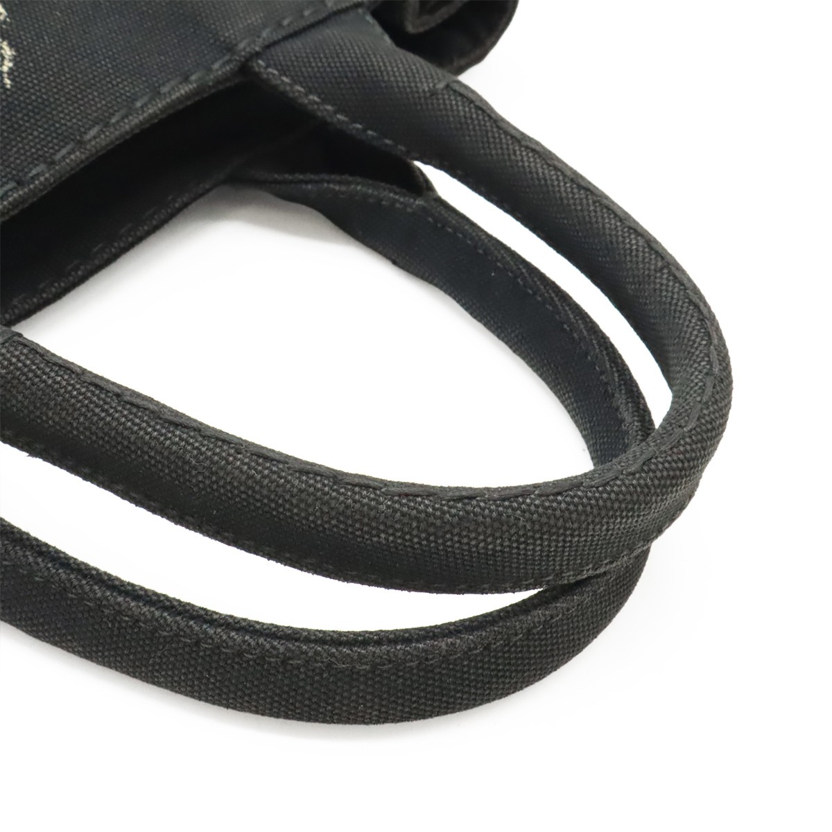 PRADA CANAPA Canapa Tote Bag 2WAY Shoulder Bag Crossbody Canvas NERO Black Gold thumbnail 4