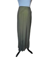 Y2K Fairy Mesh Maxi Skirt Size S Moss Green Bias Cut Lined Forest Whimsy Grunge