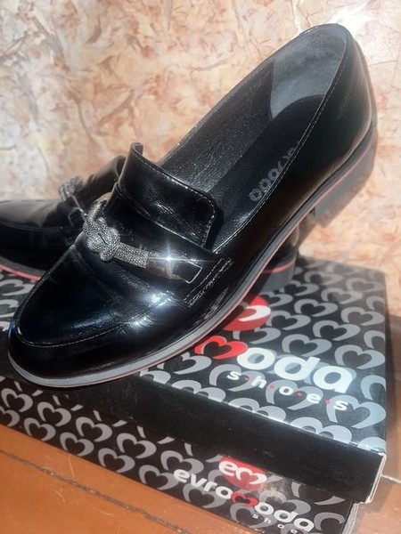 Women Heels Black Leather 37 #NR36