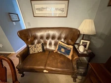 vintage old hickory furniture settee (love seat)  high back  