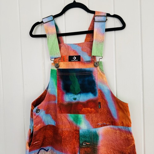 Converse x Come Shapes Print Overalls Multi Star Jumpsuit Tie Dye Size Small - Picture 3 of 12