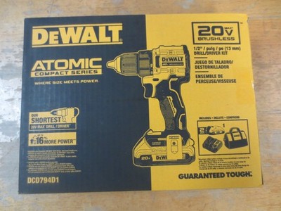 Dewalt Atomic 20V Lithium-Ion Cordless Compact 1/2'' Drill Kit DCD794D1