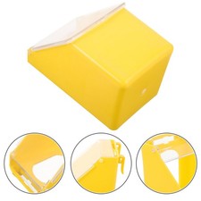 5pcs Yellow Plastic Feeder With Clear Lid Single Hole Hanging Cage Feeder