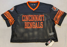 Cincinnati Bengals Shirt Mens XL Black Abercrombie Fitch Mesh Cropped NFL New