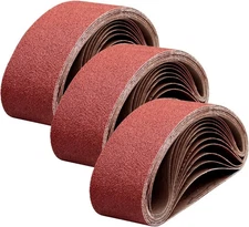 3x18 Inch Sanding Belts, 8 PCS Each of 40 60 80 Grit,24 Pack Aluminum Oxide
