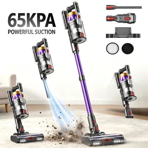 Cordless Vacuum Cleaner 65KPA 75min 1.8L Stick for Hardwood Wooden Floor Carpet