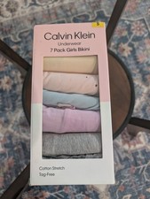 Paquete de 7 ropa interior de bikini para niñas Calvin Klein nueva caja abierta