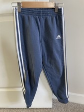 Adidas Kids Size 7 Regular Fit 3 Stripe Cotton Blend Athletic Jogger Preowned