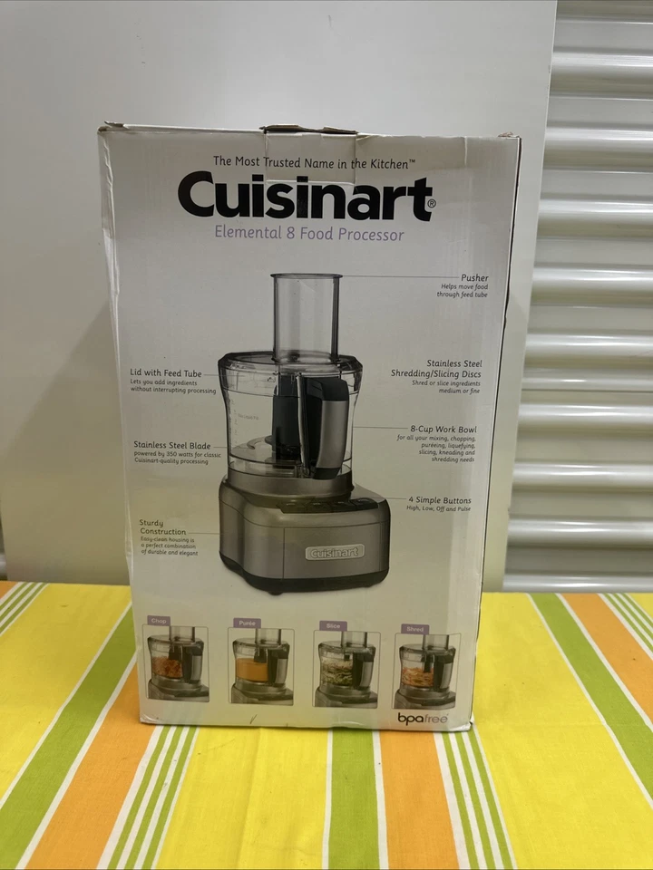 NEW Cuisinart Model FP-8GMFR Elemental 8 Cup Food Processor Gunmetal Gray - Image 2 of 4