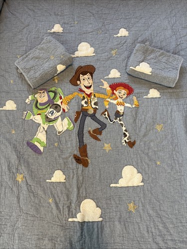 Pottery Barn Kids Toy Story Full/Queen Quilt & 2 Shams Woody Buzz Jessie Disney