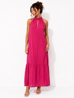 For All The Love Pink Halterneck Maxi Dress Size 8 BNWT Holiday Occasion Dress