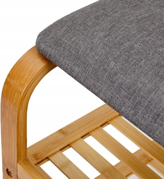 Scarpiera in bambù con panca panca per scarpe cuscino per seduta 70 x 30 x 46... - Immagine 2 di 4