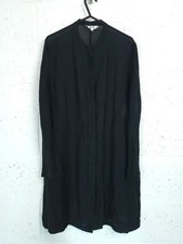 Vintage Mani by Giorgio Armani Linen Shirt Dress UK 10 Black Midi