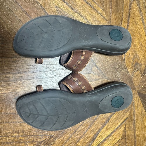 NURTURE sandali donna 7,5M slip on marrone slide mule pelle marrone tacco a gattino - Foto 5 di 8